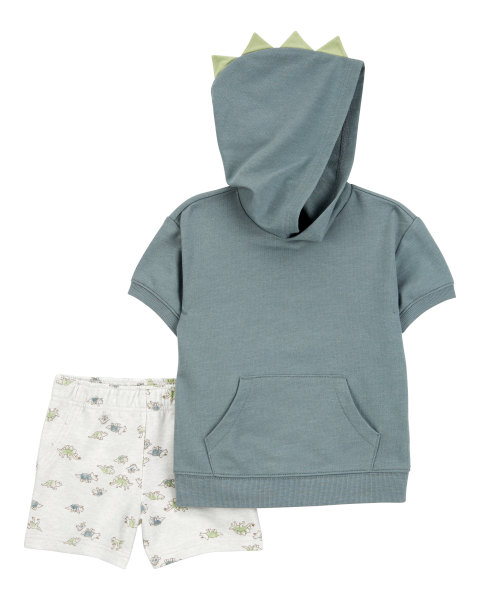 2-Piece Dinosaur Hooded Outfit Set