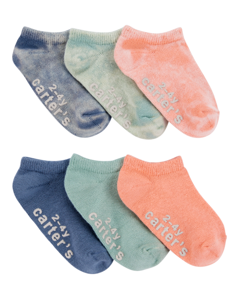 6-Pack Tie-Dye No-Show Socks
