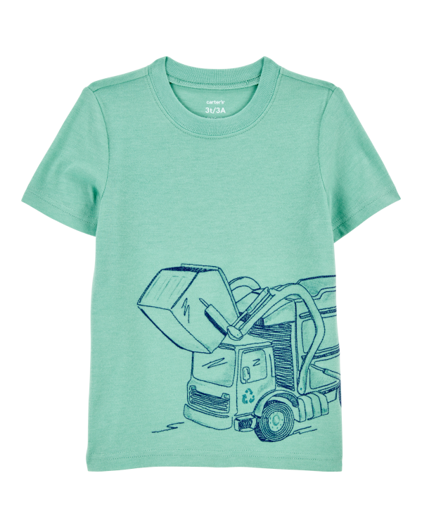 Construction Cotton Blend Short-Sleeve Tee - Green