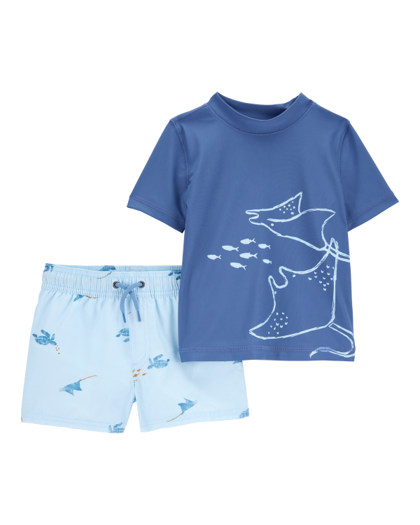 2-Piece Rashguard & Swim Trunk Set