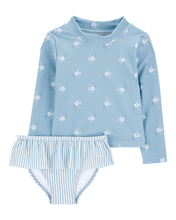 Cargar imagen en el visor de la galería, 2-Piece Fish Print Rashguard Set
