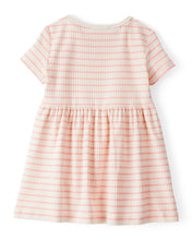 Cargar imagen en el visor de la galería, Bows Striped Short-Sleeve Dress - Pink/White

