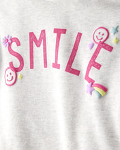 Cargar imagen en el visor de la galería, Smile Long-Sleeve Top &amp; Tulle Skirt Set - Grey/Pink
