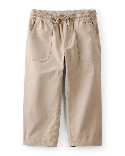 Drawstring Pull-On Pants - Khaki