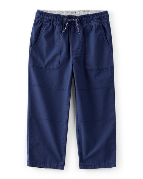 Drawstring Pull-On Pants - Navy