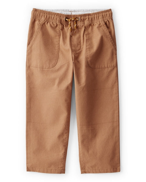 Drawstring Pull-On Pants - Brown