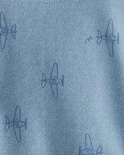 Cargar imagen en el visor de la galería, Airplane French Terry Long-Sleeve Tee &amp; Pant Set - Blue
