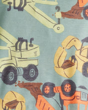 Cargar imagen en el visor de la galería, Construction Print 100% Cotton Long-Sleeve 4-Piece Pajamas - Blue/Navy/White
