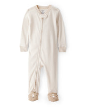 Cargar imagen en el visor de la galería, Rhino 100% Cotton Long-Sleeve 2-Way Zip 1-Piece Pajamas - Ivory
