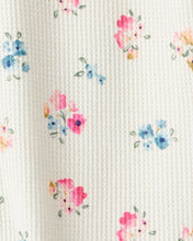 Cargar imagen en el visor de la galería, Floral Cotton Long-Sleeve Snug Fit 1-Piece Pajamas - White
