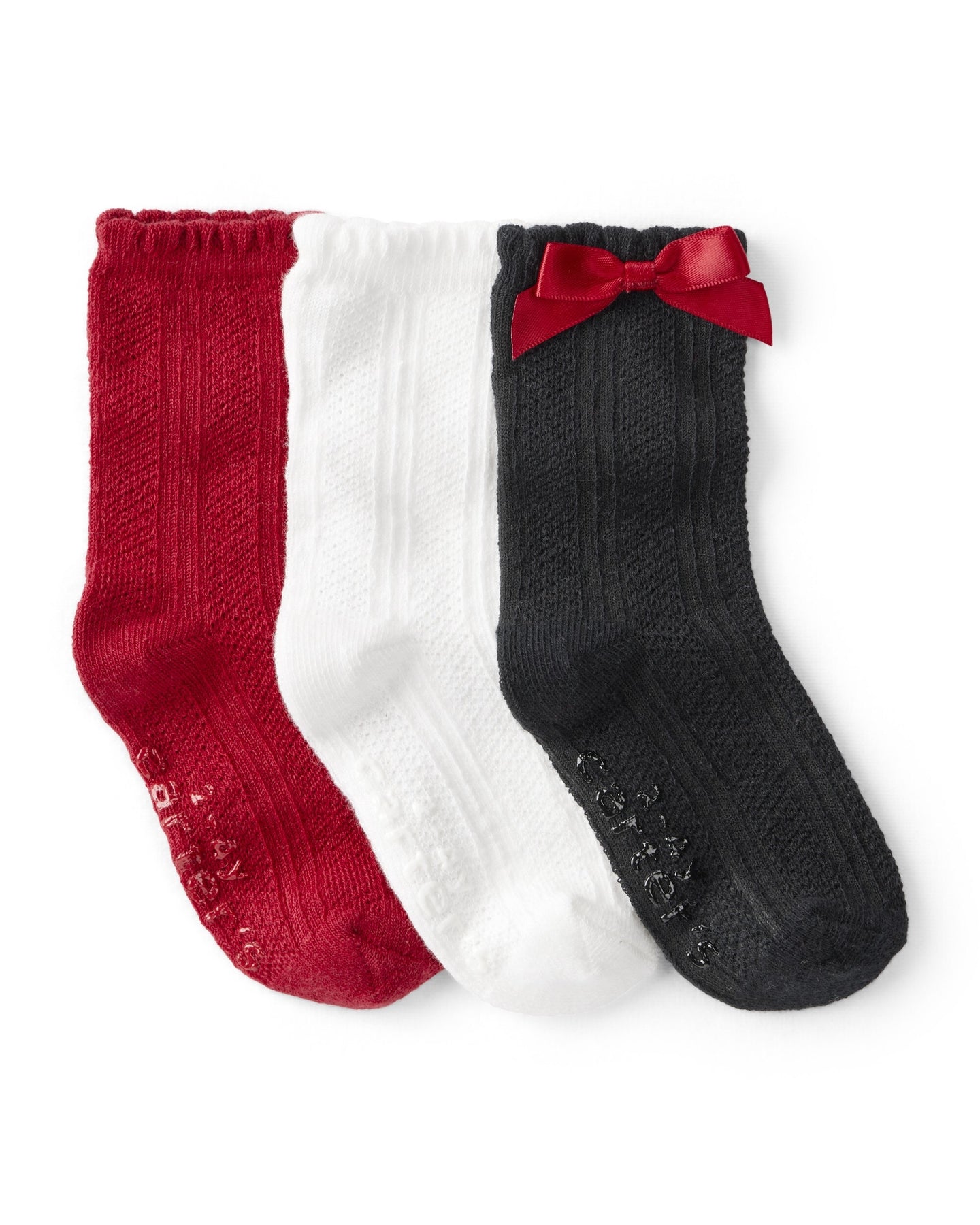 3PK Christmas Socks Bow