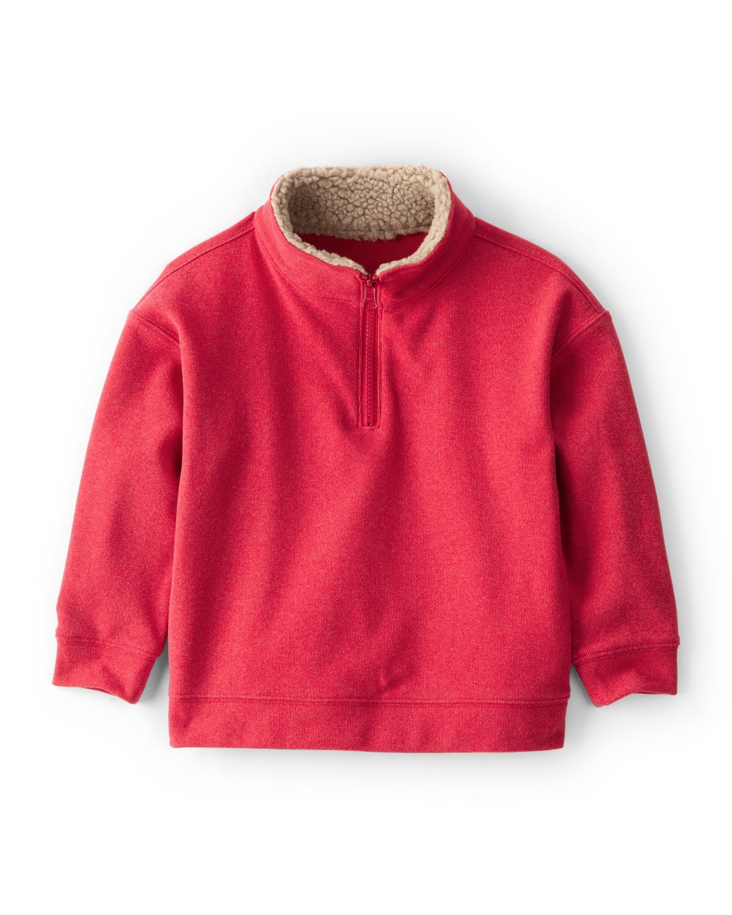 Zip Pullover Red French Rib