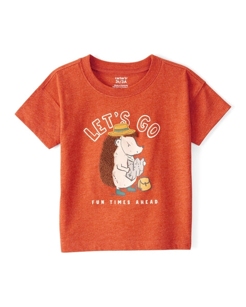 Hedgehog Short-Sleeve Graphic Tee - Orange