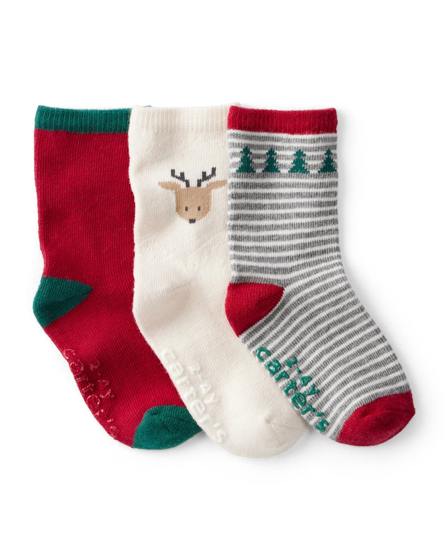3PK Christmas Socks Reindeer