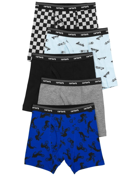 5-Pack Checker Print Boxer Brief Underwear