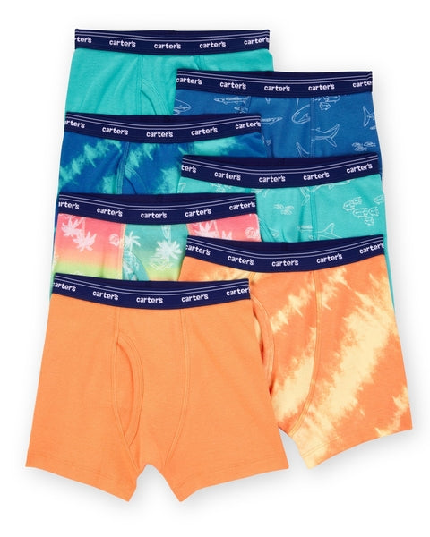 7-Pack Tropical Boxer Brief Underwear - Blue/Orange