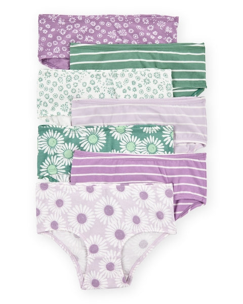7-Pack Floral Brief Underwear - Purple/Green/White