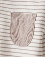 Cargar imagen en el visor de la galería, 2-Piece Striped Quarter Zip Pullover &amp; Pant Set - Ivory/Grey
