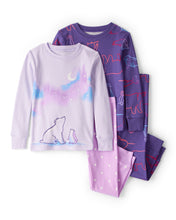 Cargar imagen en el visor de la galería, Polar Bear &amp; Penguin 100% Cotton Long-Sleeve Snug Fit 4-Piece Pajamas - Purple
