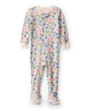 Cargar imagen en el visor de la galería, Floral 100% Cotton Snug Fit 2-way Zip 1-Piece Pajamas - Cream
