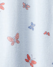 Cargar imagen en el visor de la galería, Butterfly 100% Cotton Long-Sleeve Snug Fit 1-Piece Pajamas - Blue
