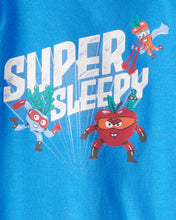 Cargar imagen en el visor de la galería, Veggies 100% Cotton Long-Sleeve Loose Fit 4-Piece Pajamas - Blue/White
