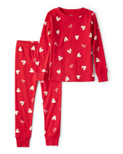 Cargar imagen en el visor de la galería, Valentine's Day Heart 100% Cotton Snug Fit 2-Piece Pajamas - Red
