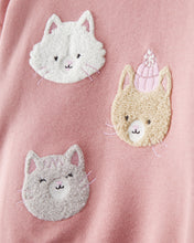 Cargar imagen en el visor de la galería, 2-Piece Fleece Cat Pullover &amp; Pant Set - Pink

