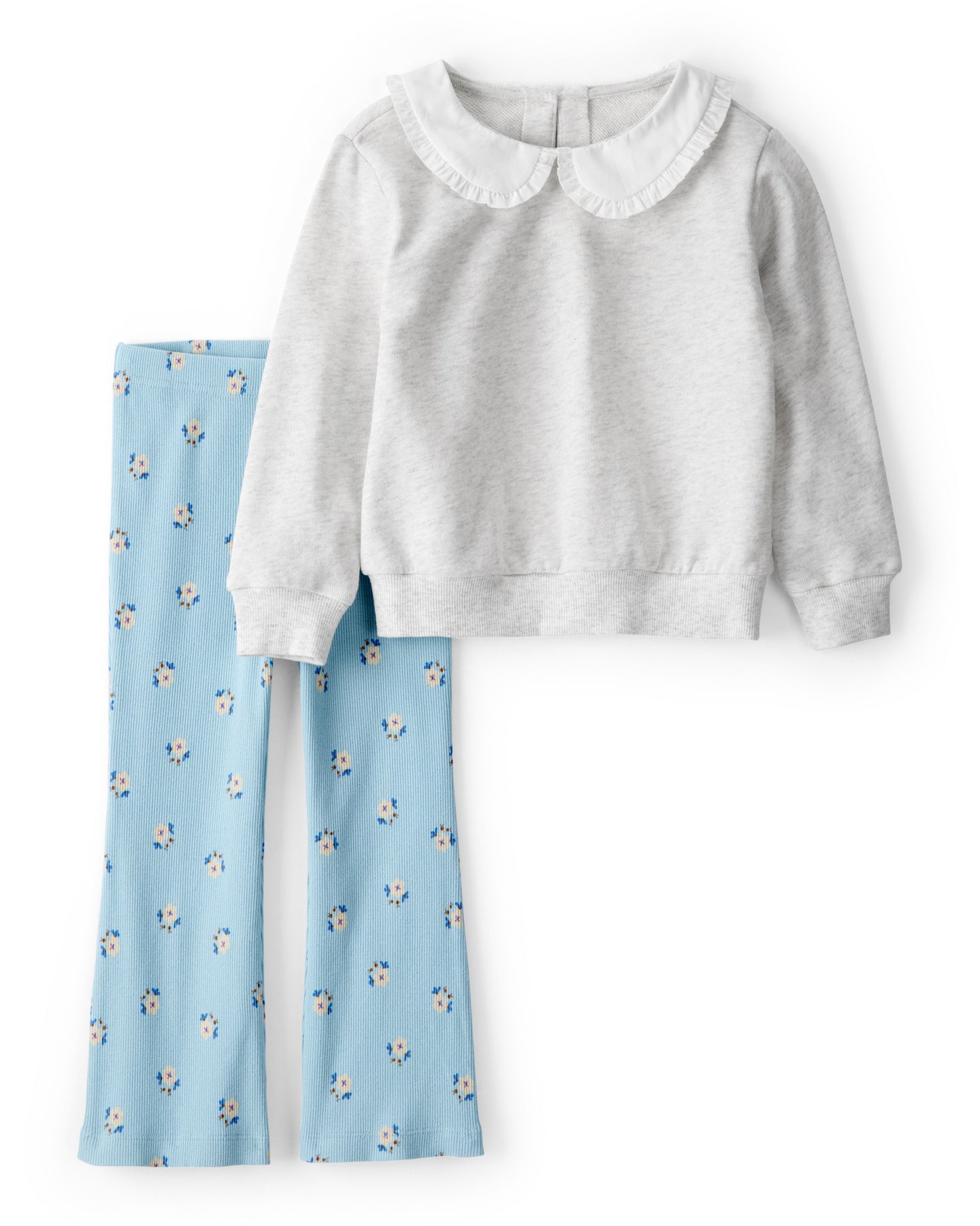 Peter Pan Collar Pullover & Flare Legging Set