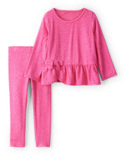 Cargar imagen en el visor de la galería, Bow Peplum Top &amp; Legging Set - Pink
