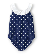 Cargar imagen en el visor de la galería, Polka Dot 1-Piece Swimsuit - Navy
