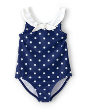Cargar imagen en el visor de la galería, Polka Dot 1-Piece Swimsuit - Navy
