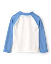 Cargar imagen en el visor de la galería, Palm Tree Long-Sleeve Rashguard Top - Blue/White
