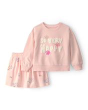 Cargar imagen en el visor de la galería, 2-Piece Easter 'So Very Hoppy' French Terry Top &amp; Skort Set - Pink
