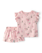 Cargar imagen en el visor de la galería, 2-Piece Flower Truck Top &amp; Short Set - Pink
