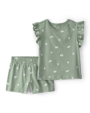 Cargar imagen en el visor de la galería, 2-Piece Floral Top &amp; Short Set - Green

