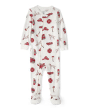 Cargar imagen en el visor de la galería, Firetruck 100% Cotton Snug Fit 1-Piece Pajama Set - White
