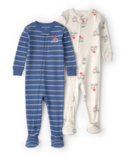 Cargar imagen en el visor de la galería, 2-Pack Ice Cream Truck 100% Cotton Snug Fit 1-Piece Pajama - Blue/Ivory
