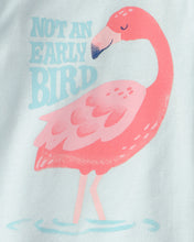 Cargar imagen en el visor de la galería, Flamingo 100% Cotton Short-Sleeve Snug Fit 4-Piece Pajama Set - Pink/Blue
