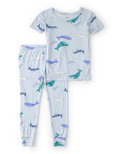 Cargar imagen en el visor de la galería, Whale PurelySoft Short-Sleeve Snug Fit 2-Piece Pajama Set - Blue
