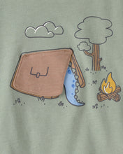 Cargar imagen en el visor de la galería, Camping Dinosaur Graphic Tee - Green
