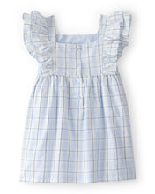 Cargar imagen en el visor de la galería, Plaid Ruffle-Sleeve Dress - Blue/White
