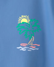 Cargar imagen en el visor de la galería, Palm Tree Short-Sleeve Rashguard - Blue
