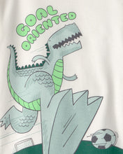 Cargar imagen en el visor de la galería, Soccer Dino 100% Cotton Short-Sleeve Snug Fit 4-Piece Pajama Set - Green

