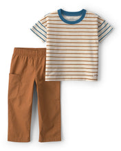 Cargar imagen en el visor de la galería, 2-Piece Striped Short-Sleeve Top &amp; Pant Set
