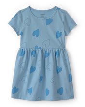 Cargar imagen en el visor de la galería, Heart Short-Sleeve Dress - Blue
