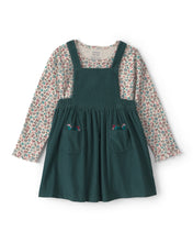 Cargar imagen en el visor de la galería, 2-Piece Floral Corduroy Long-Sleeve Dress Set
