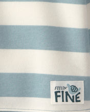 Cargar imagen en el visor de la galería, 2-Piece Striped Fleece Henley Top &amp; Pant Set - Blue/Cream
