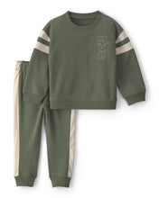 Cargar imagen en el visor de la galería, 2-Piece 'MVP' French Terry Long-Sleeve Top &amp; Pant Set - Olive Green
