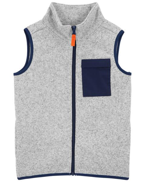 Zip-Up Sherpa Vest